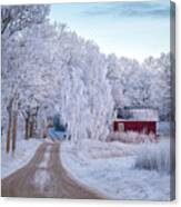 Frosty Road Canvas Print