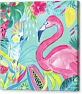 Fruity Flamingos Iii Canvas Print
