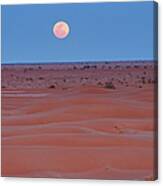 Full Moon Over Sahara Desert Canvas Print