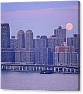 Full Moon Over Westway And Upper West Canvas Print
