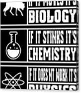 Funny Science Teacher Shirt Physics Chemistry And Biology Meme Canvas Print