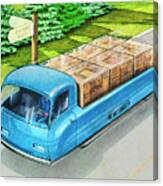 Futuristic Truck Moving Boxes Canvas Print