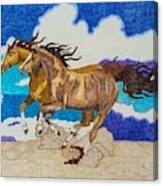 Galloping In Sand Canvas Print