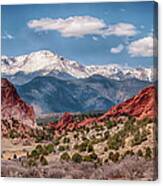 Garden Of The Gods And Pikes Peak Canvas Print