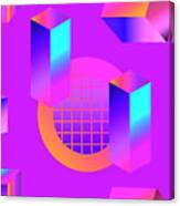 Geometric Shapes In Isometric Style Canvas Print