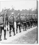 German Troops Marching With Full Canvas Print