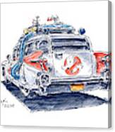 Ghostbusters Ecto-1 Movie Car Cadillac Miller Meteor Ink Drawing Canvas Print
