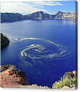 Giant Swirl Of Pollen At Crater Lake Canvas Print