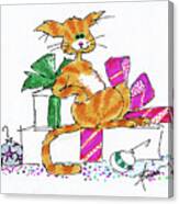 Ginger Cat's Christmas Canvas Print