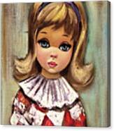 Girl Wearing A Harlequin Outfit Canvas Print