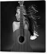 Girl With Guitar Canvas Print