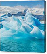Glacier Lake Blue Iceberg Canvas Print