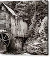 Glade Creek Grist Mill Sepia Panorama - West Virginia Canvas Print