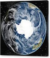 Globe Centered On The South Pole Canvas Print