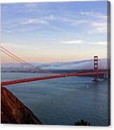 Golden Gate Bridge At Sunset With Fog Canvas Print