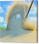 Golf Ball Being Driven Out Of A Sand Canvas Print