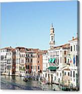 Gondolier On Venice Canal Canvas Print