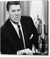 Governor Reagan Speaking To Press Canvas Print