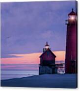 Grand Haven Lighthouses, Michigan 3 Canvas Print