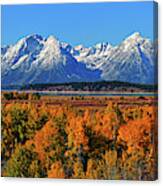 Grand Teton National Park Autumn Panorama Canvas Print