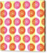 Grapefruit Slice Pattern 1 - Tropical Pattern - Tropical Print - Lemon - Orange - Fruit - Tangerine Canvas Print