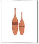 Greek Pottery 39 - Tall Vase - Terracotta Series - Modern, Contemporary, Minimal Abstract - Sienna Canvas Print