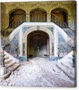 Green Staircase With Marble Canvas Print