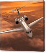 Gulfstream 550 Out Of The Sunset Canvas Print