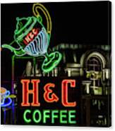 H And C Coffee Sign Roanoke Virginia Canvas Print