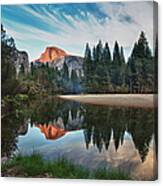 Half Dome And  Merced Canvas Print