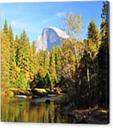 Half Dome And Merced River Canvas Print