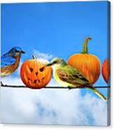 Halloween For The Birds Canvas Print
