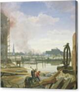 Hamburg After The Fire, 1842 Canvas Print