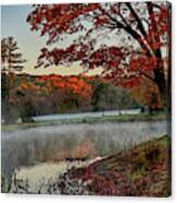 Hamilton Ma Patton Park Fall Foliage Sunrise Canvas Print