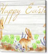 Happy Easter Bunnies (rectangle) Canvas Print