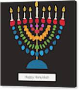 Happy Hanukkah Modern Menorah- Art By Linda Woods Canvas Print