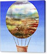 Happy Hot Air Balloon Watercolor Ix Canvas Print
