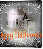 Haunted House Happy Halloween Card Canvas Print