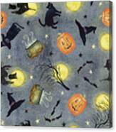 Haunting Halloween Night Pattern Iii Canvas Print