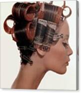 Head Full Of Hair Rollers Canvas Print