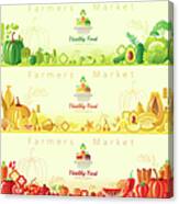 Healthy Organic Food Banners Canvas Print