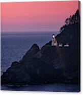 Heceta Head Lighthouse Sunset Canvas Print