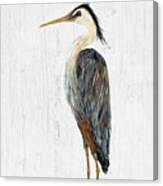 Heron On Whitewash I Canvas Print