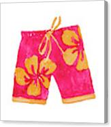 Hibiscus Pink Board Trunks Canvas Print