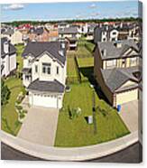 High Angle View Of Suburban Houses Canvas Print