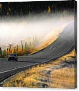 Highway With Fog Canvas Print