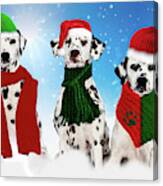 Holiday Snow Dogs Canvas Print