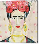 Homage To Frida Neutral Canvas Print
