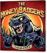 Honey Badger Logo Design Green Canvas Print