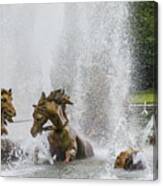 Horse Statues In Fountain, Paris Canvas Print